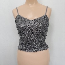 Womens Y2K Sequin Disco Top XS Party Evening ...