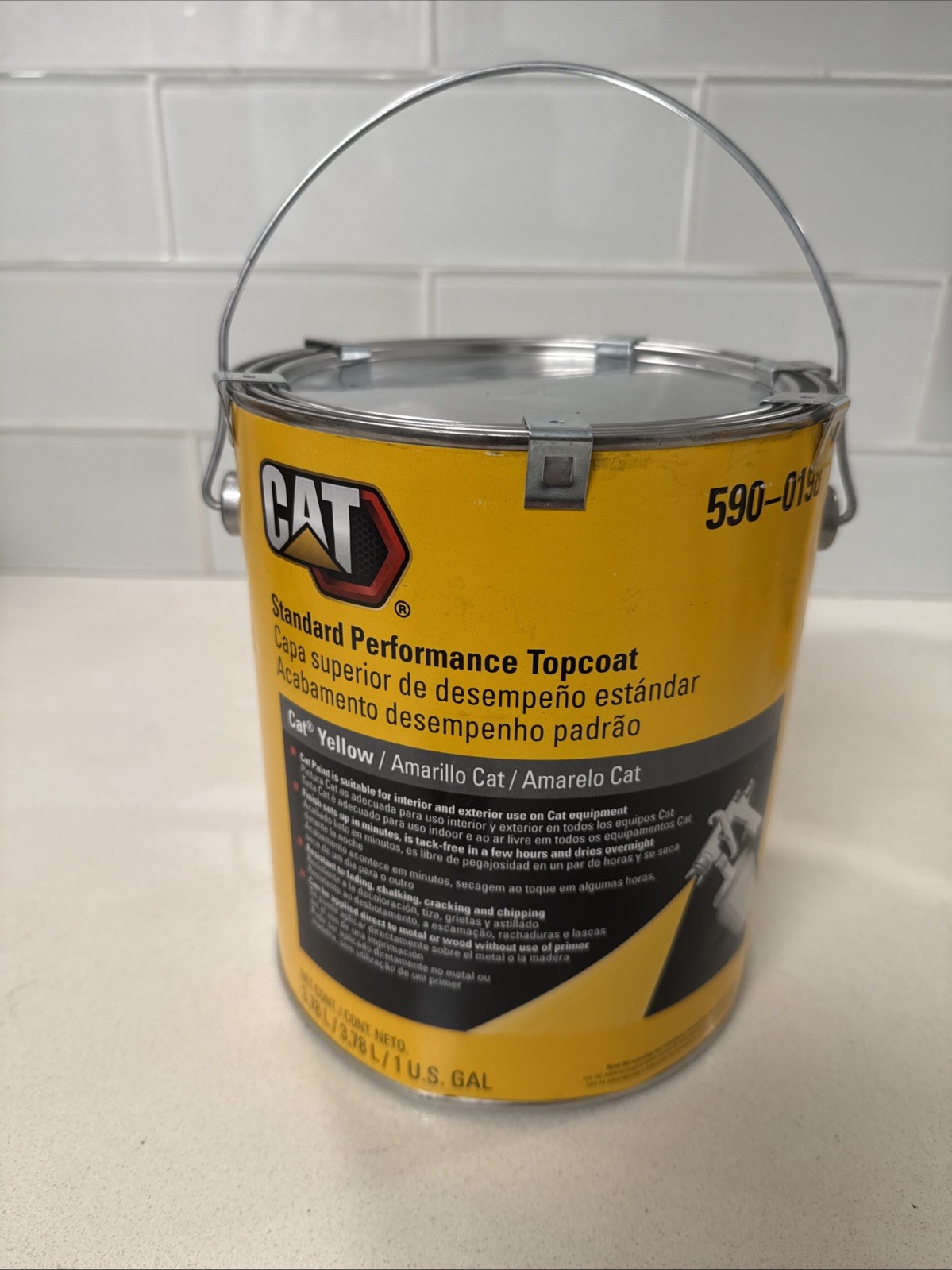 Genuine Cat Yellow Topcoat 1 Gallon 590-0198 Unopened-Use ONLY genuine CAT PAINT