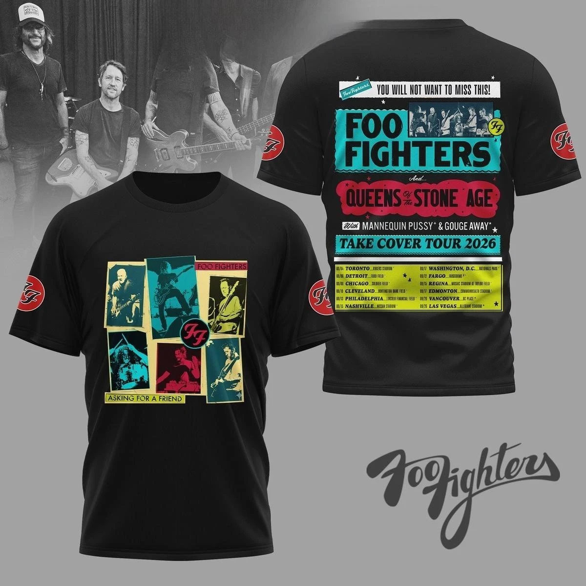 Foo Fighters Take Cover Tour 2026 Shirt