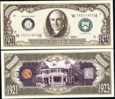 WARREN G HARDING 29th PRESIDENT DOLLAR -Lot of 2 Bills