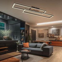 Deckenlampe Deckenleuchte Schlafzimmerleuchte Led Holzoptik Beweglich Schwarz
