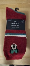 Brand New Disney Minnie Mouse Cozy Socks 2-pk Red/Green