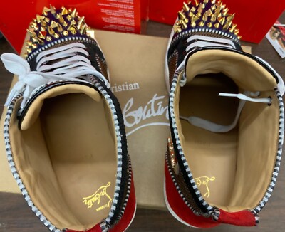 Christian Louboutin Pik Pik Orlato Flat Multi Hightop Size 45 Red