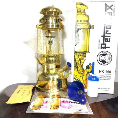 Petromax HK150 Brass Lantern w/Reflector Outdoor Lamp free