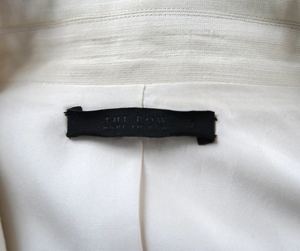 Chaqueta Blazer THE ROW Talla 2 Talla Grande Manga 3/4 Doble Pecho Blanco Off Foto 4 de 4