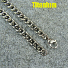 Pure Titanium 5.5mm Wide Curb Chain Anti-allergy Necklace, Length 25.59"
