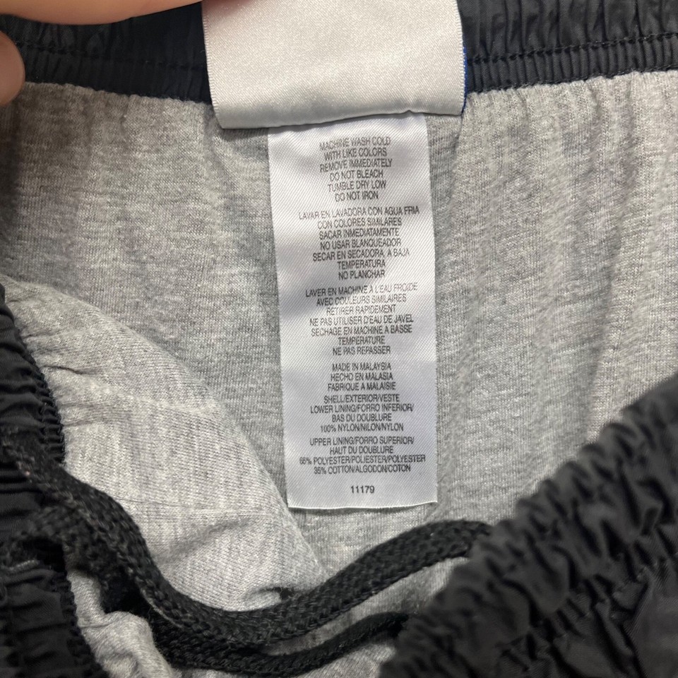 Adidas Pants Mens XL Black Windbreaker Track Pants Y2K Retro Basketball