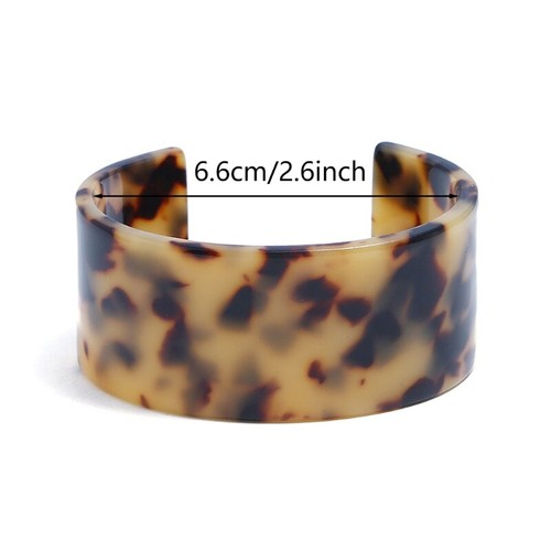 Acrylic Bangle Bracelets Jewelry Decor Tortoise for Shell Wide Brown Cuff Bracel - Picture 8 of 10