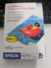 Epson DURABrite Ink Photo Paper 4x6 Glossy Photo Paper 50 Sheets S041734 NEW