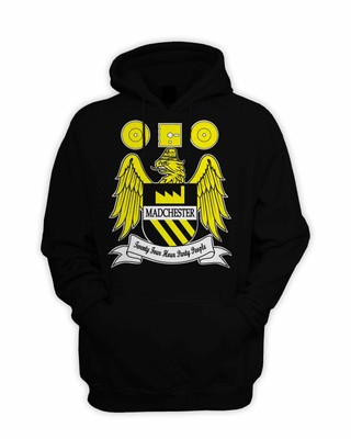 Madchester 24 Hour Party People Coat of Arms Pull Over Pouch Pocket Hoodie