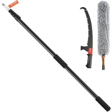 Manual Pole Saw, 4.9-20 ft Extendable Tree Pruner, Sharp Steel Blade with Handle