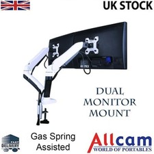 GSA22DD Gas Spring Double Twin Monitor Arm Desk Mount Stand w/ Adjustable Height