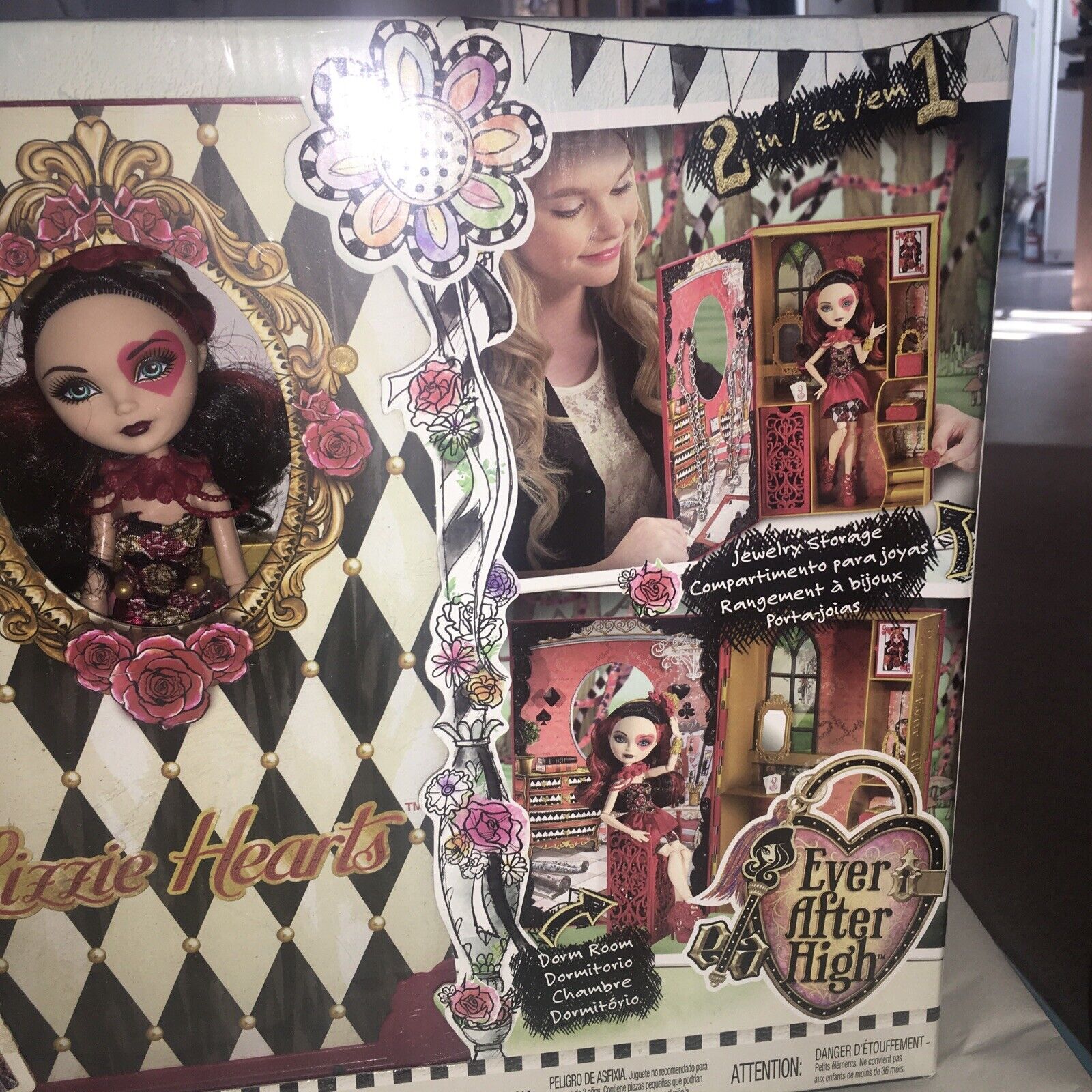 Ever After High Lizzie Hearts Book Club Doll in Original Box, MISSING SHOES