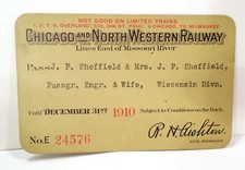 1890 Chicago & North-Western Railway Annual Pass No. 2374 Issued to Hon. Richard Williams — listing 4