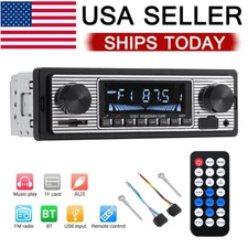 Bluetooth Vintage Car FM Radio MP3 Player USB Classic Stereo Audio Receiver AUX