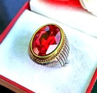 Superb Design Solid Silver Plated Fashion Mens Ring Lab Created Stone #Hy