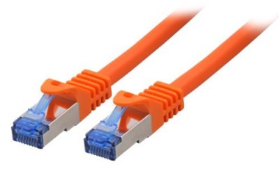 BIGtec 2 x 0,25m CAT7 Patchkabel orange Netzwerkkabel Ethernet Kabel Netzwerk
