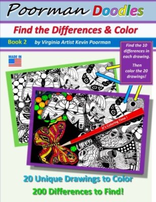 Poorman Doodles: Find the Differences and Color: Volume 2 9781519133151 New-,