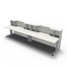 Empfangstheke Solid 360cm mit Monitorausschnitte Rezeption Empfang Büro Tresen