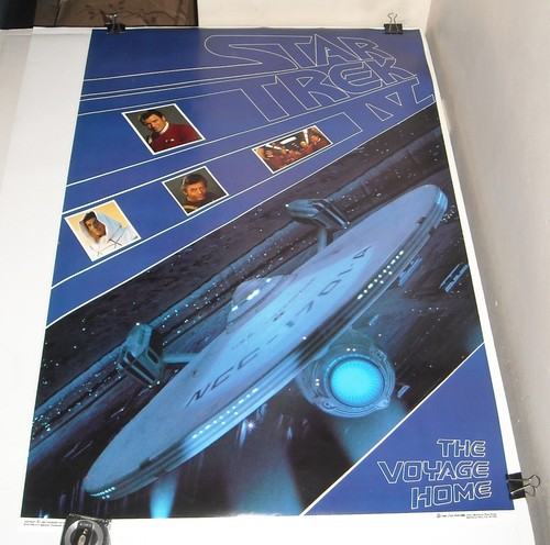ROLLED 1986 STAR TREK IV THE VOYAGE HOME PINUP POSTER WILLIAM SHATNER & NIMOY