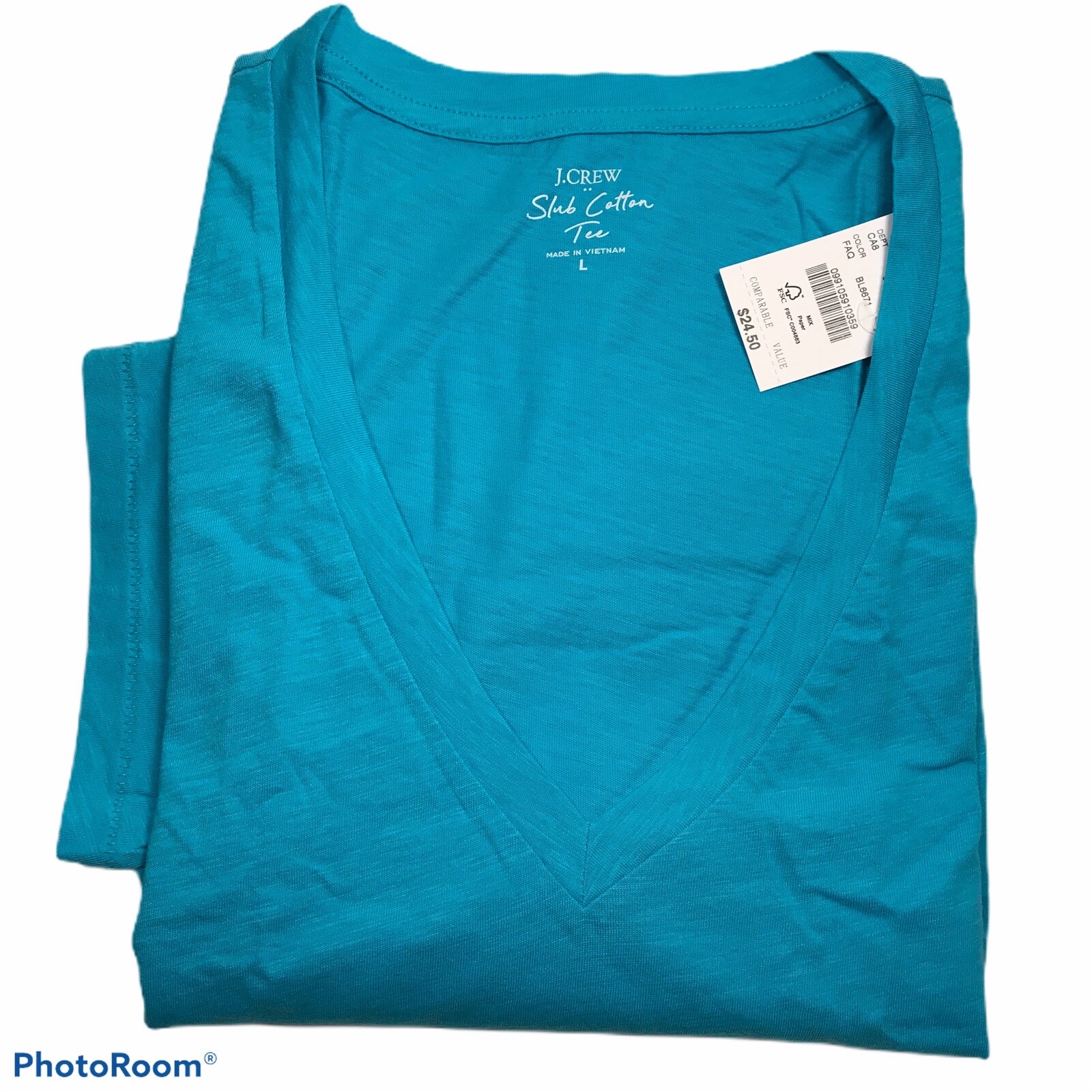 J.Crew Women’s Short Sleeve V Neck Cotton TShirt.Aqua.Sz.Large.NWT eBay