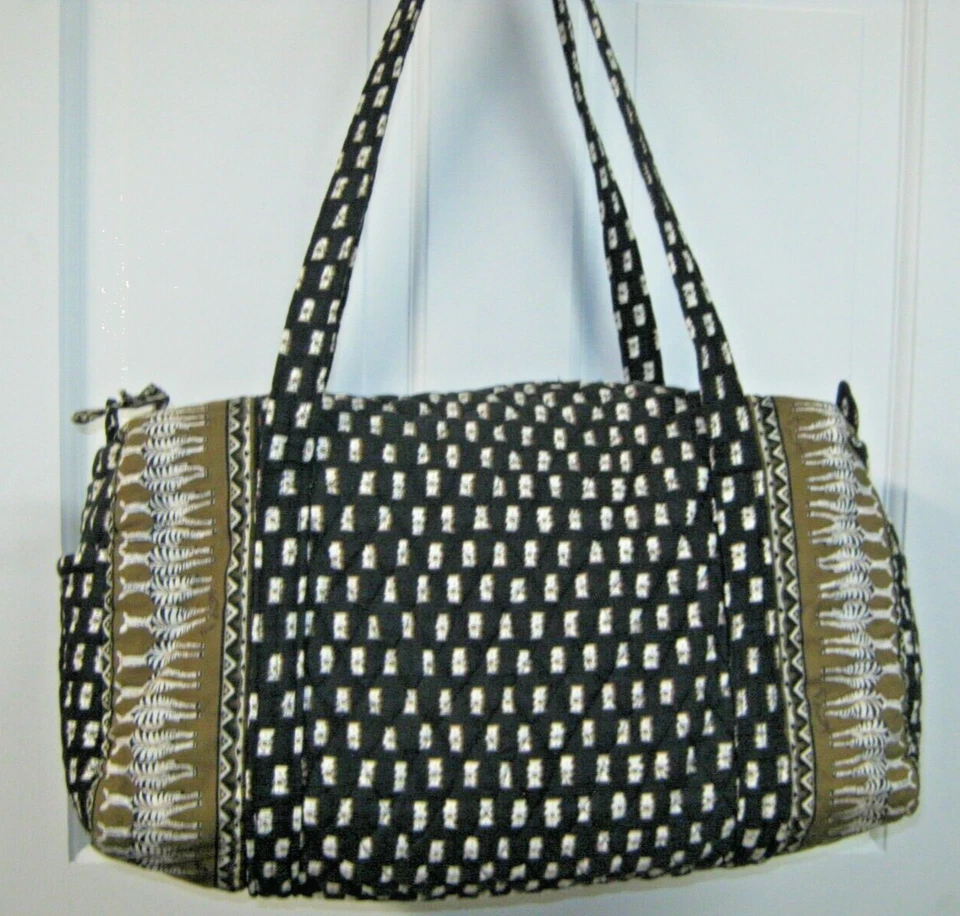 Vera Bradley ZEBRA pattern Medium Duffel Bag 17 x 8 x 8 GUC