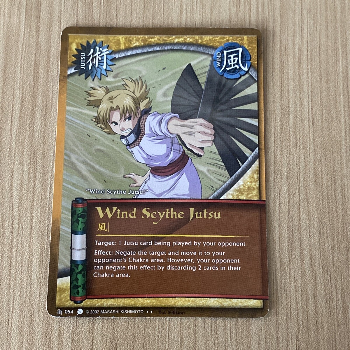2002-2006 Naruto CCG 1st Edition Wind Seythe Jutsu 054 (Gold