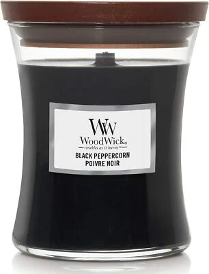 WoodWick Black Peppercorn Duftkerze in Sanduhrform 275g Knisternder Docht - Bild 1 von 2