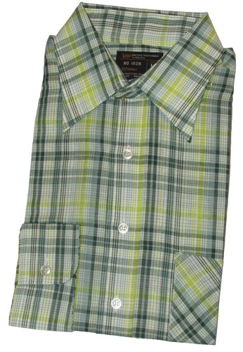 Vintage 60s 70s Montgomery Ward Button Shirt 15 1/2 32/33 Long