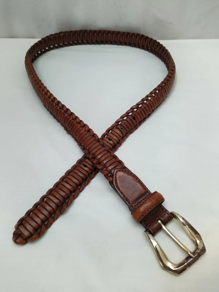 Cinto Feminino Brighton Couro Marrom Tecido Fivela Silverston Sólida - Tamanho 36 - Imagem 3 de 4