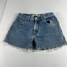 Y2K Levi's Jean Shorts Mens 29* 505 Blue Faded Cut Off Cotton Denim Jorts Tag 30