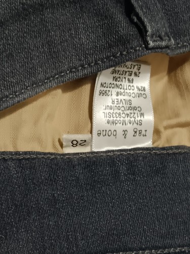 Rag & Bone The Skinny Leg Stretch Jeans Denim Size 28 Grey Mid Rise - Picture 7 of 12
