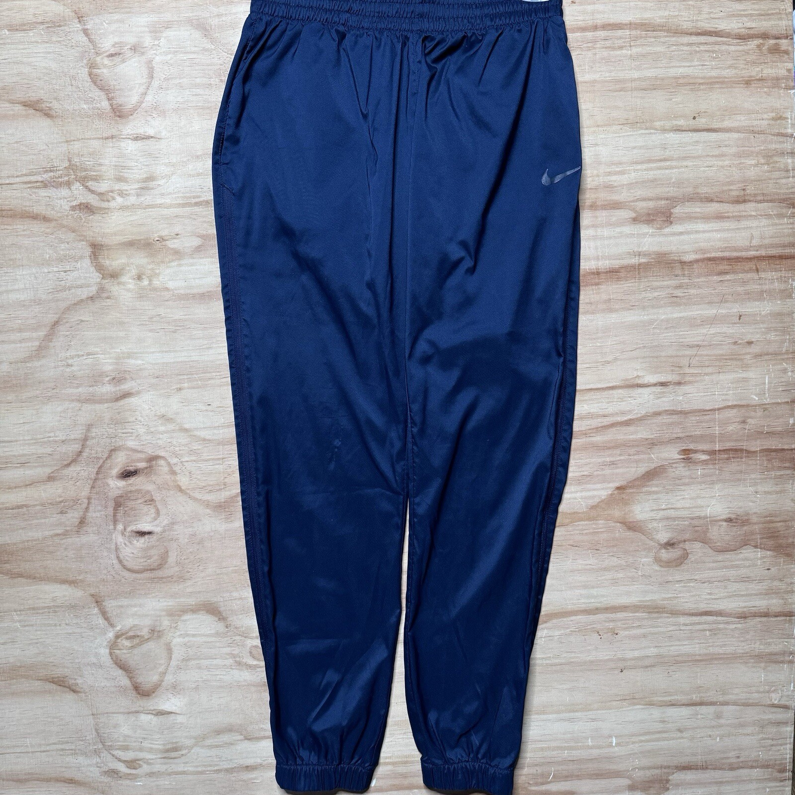 Nike Epic Dri-Fit Training Track Pants Mens Medium Blue Running Zip Legs Read