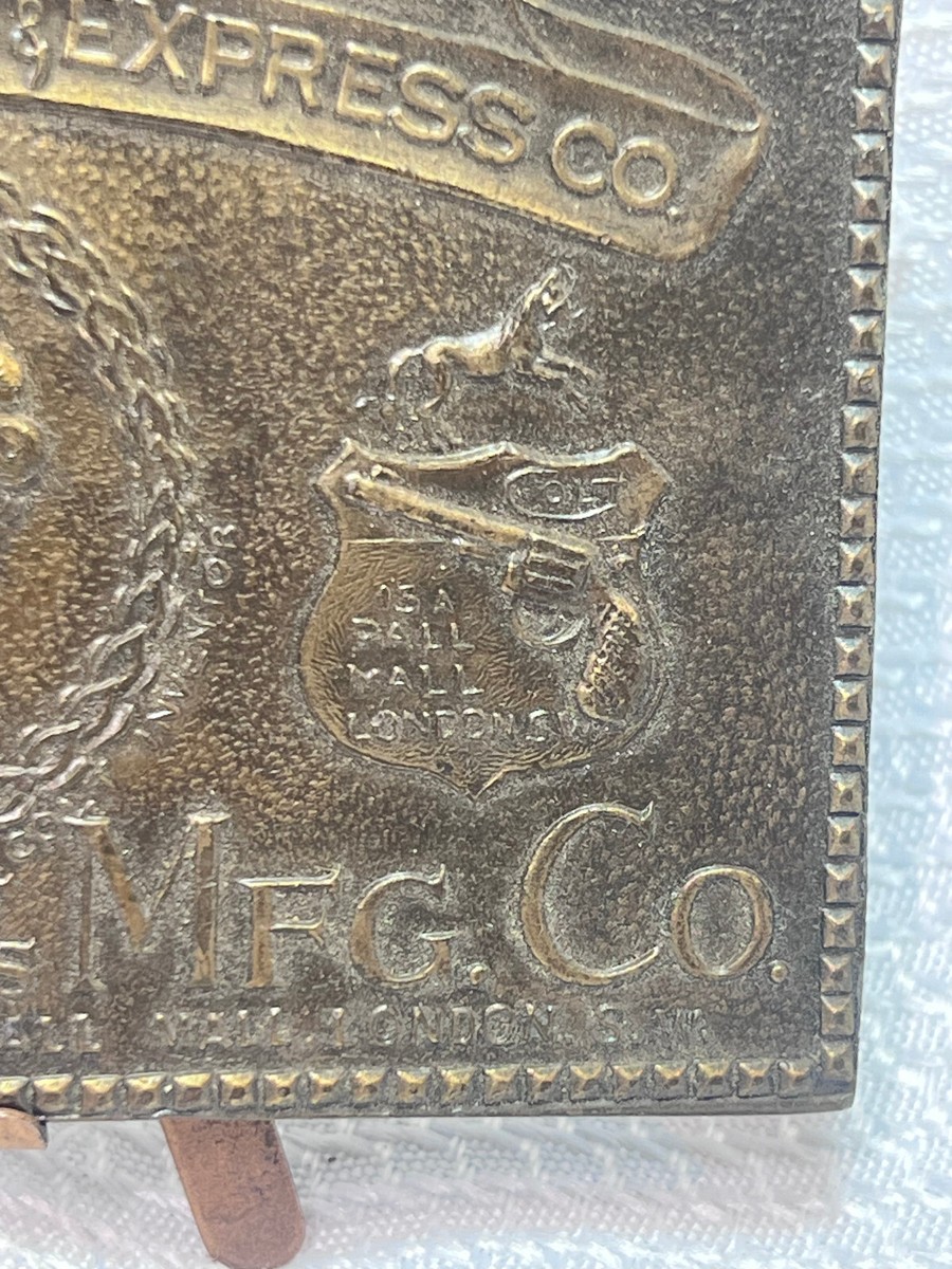 Vtg Police Depts Banks & Express Colt's Mfg Co Belt Buckle Pal Mall London D 156 View 6