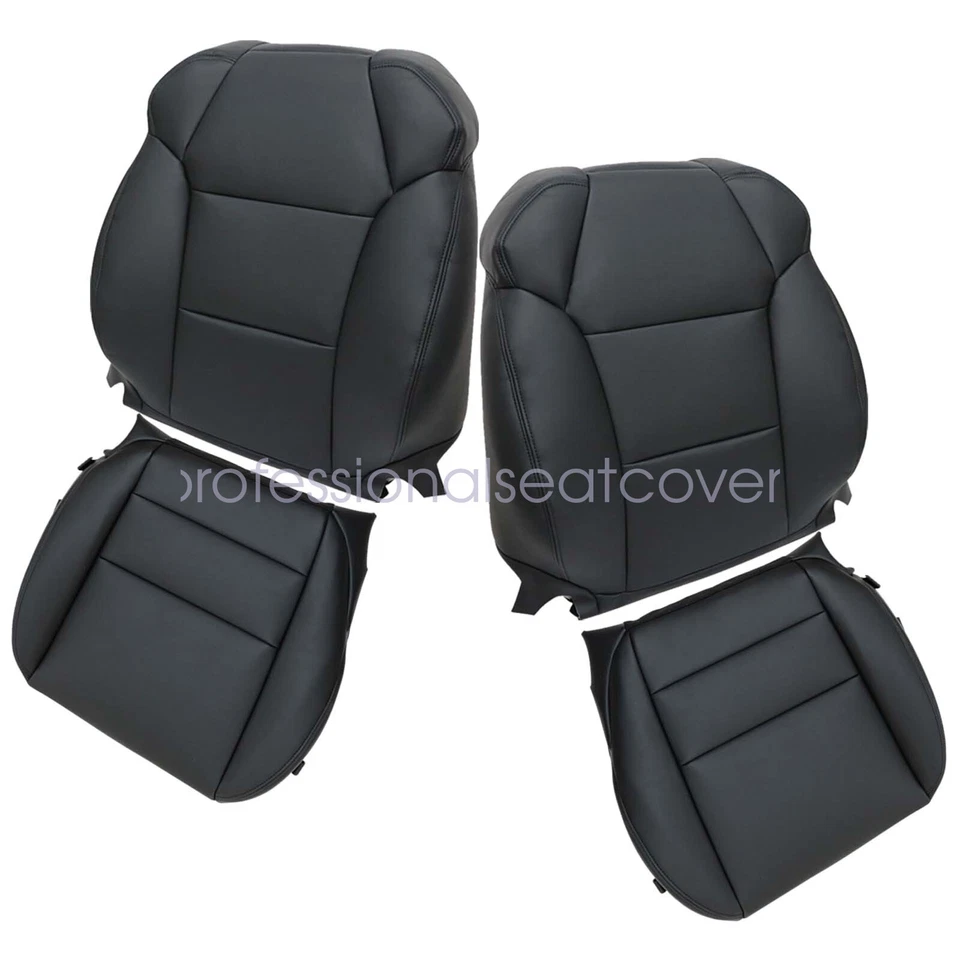 Cubierta de asiento de cuero superior + inferior del conductor + pasajero para Acura MDX 2007-2013 negra Foto 4 de 4