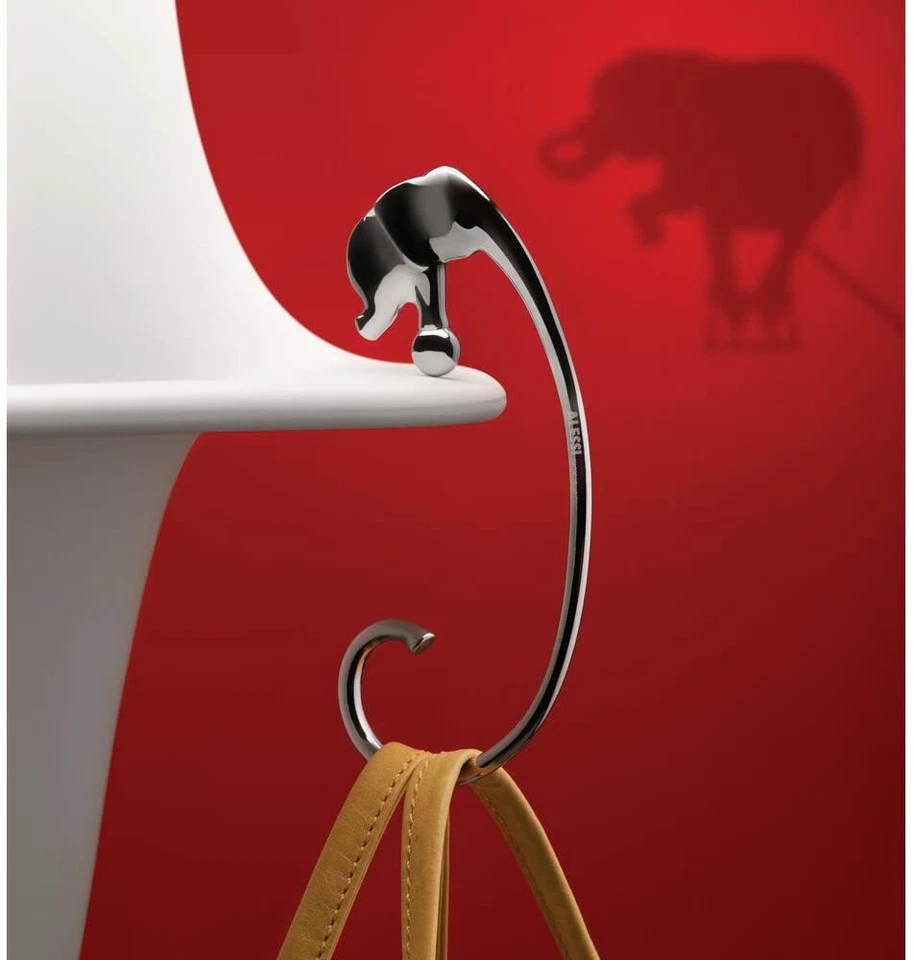 Gancio Tavolo Borsa Alessi FGO05 Jumbo in Acciaio Inox - Appendi Borsa - Immagine 4 di 4