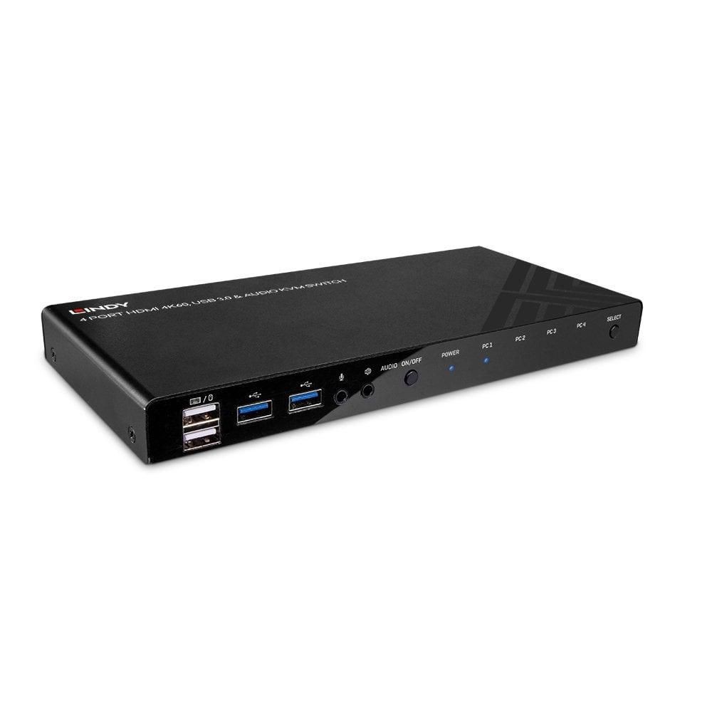 Lindy 39313 ""4 Port HDMI 4K60. USB 3.0 &