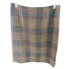 Talbots Wool Blend Plaid Skirt Made in USA Size 4