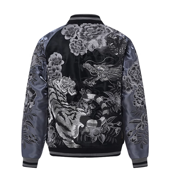 Mens Souvenir Jacket Sukajan REVERSIBLE Japanese Pattern Dragon