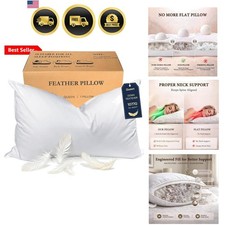 Goose Down Feather Pillows Queen Size - Hotel Collection Bed Pillows for Slee...