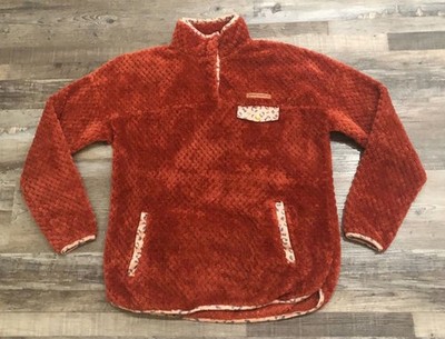 Simply Southern Simply Soft Sherpa Pullover Womens Large Auburn Leopard
