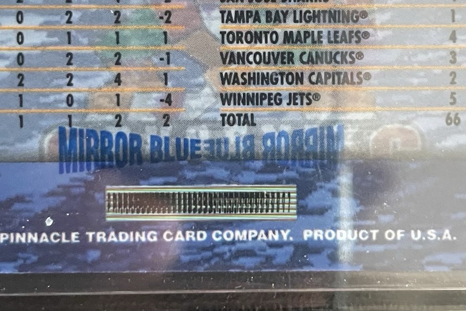 1996-97 SELECT CERTIFIED MIRROR BLUE #77 JEREMY ROENICK (Print Run To ...