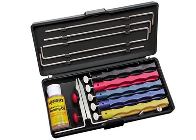 Controlled Angle Knife Sharpening System 5 Stones Plastic Base Knife Sharpener