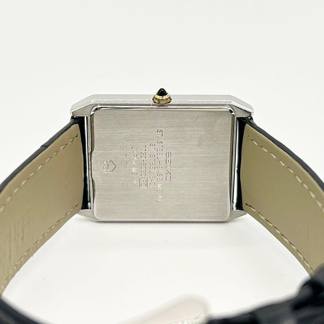 Seiko Dolce 7730-5030 Black Quartz Wristwatch Japan Vintage