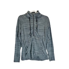 Athleta Womens Gray Space Dye Half Zip Pullover Hoodie Size Medium Activewear