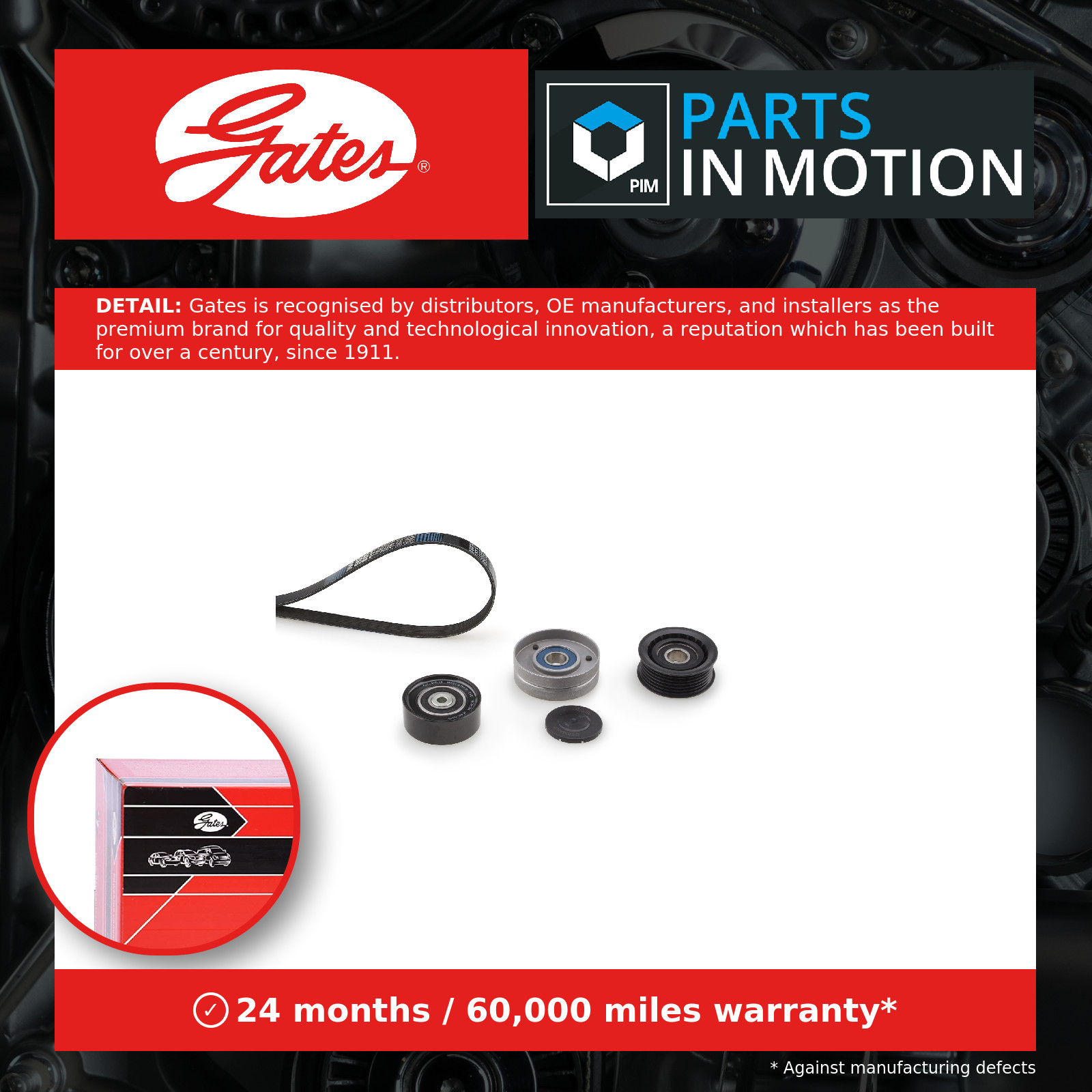 GATES K016PK2403 V-Ribbed Belt Set for AUDI,SKODA,VW - Image 11