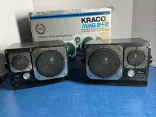 Vintage Kraco Car Auto Speakers Mag 2+2 Cross-Over Control Two Way System Japan