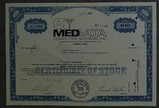 MedData Computer Systems Inc. 1969 100 akcji
