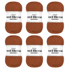 100% Wool Yarn,6 Skeins of 300g/10.58oz(Per Skein 50g/109yards)/Brown