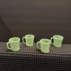 Fire King Coffee Cups (Lot of 4) Jadeite Green D Handle (Set 2)